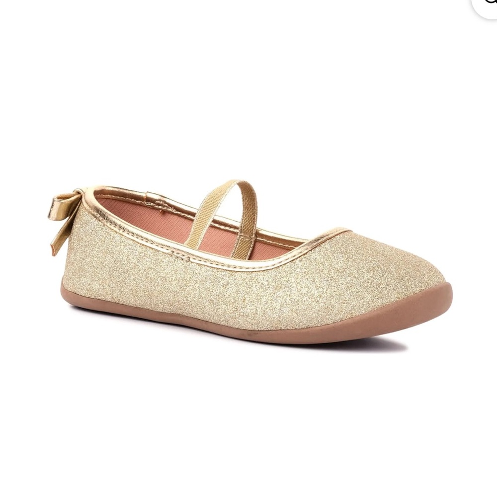 Gold Glitter Kids Ballet Flats